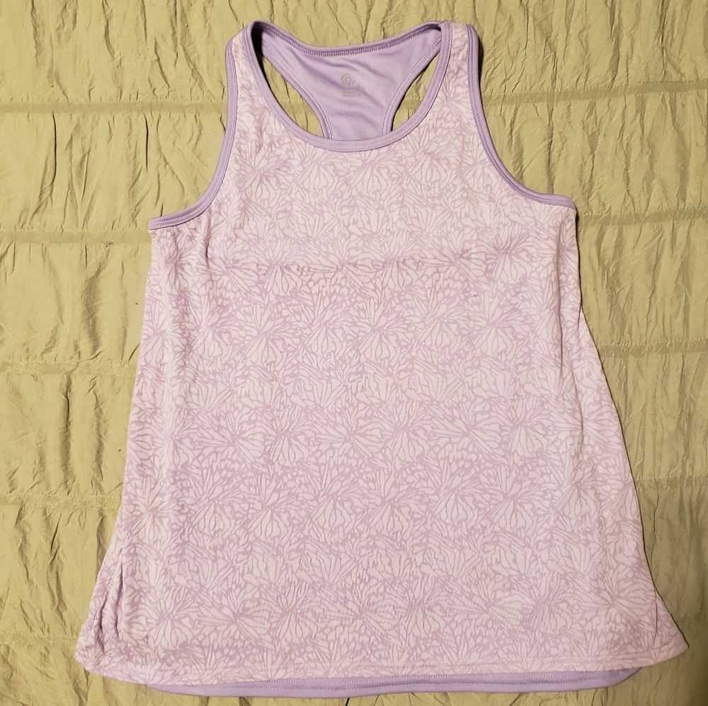 Champion Lavender Floral Patterned Sleeveless Shirt Tank Top XL